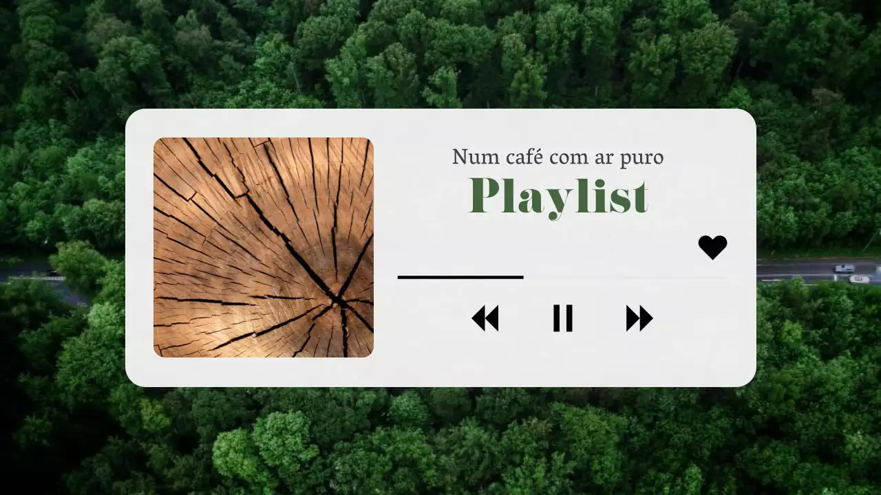 Anúncio de uma lista de reprodução verde, simples e relaxante
