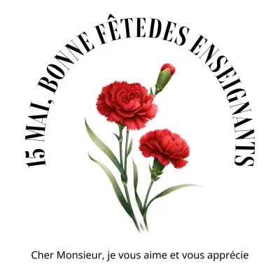 Un simple mot de remerciement pour la Journée des enseignants en rouge et noir