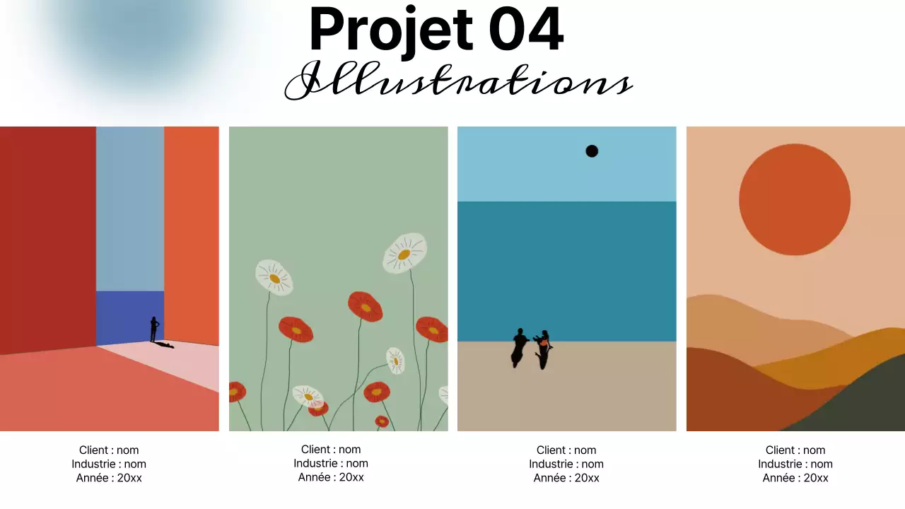 Portfolio de graphiste simple bleu ciel et blanc