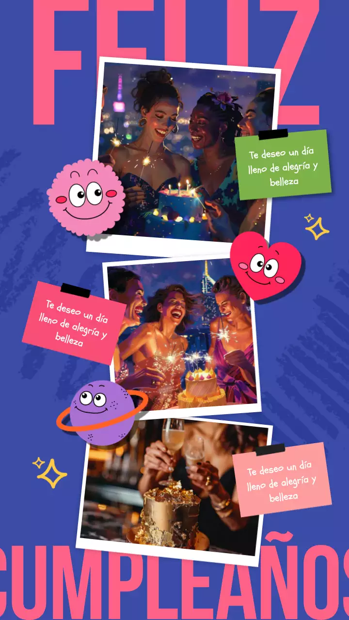 Rosa Azul Popart Felicitación de cumpleaños moderna para amigos