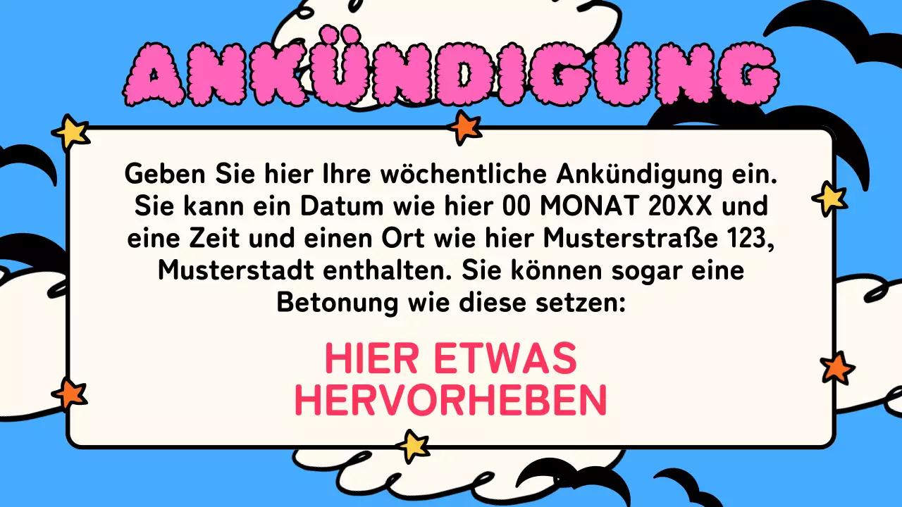 Skyblue Animation Klassenplan