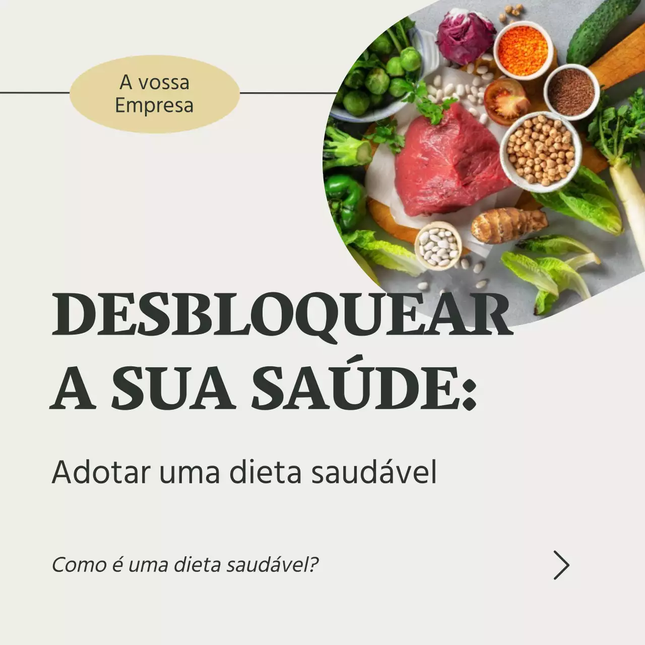 Cinzento e Verde Natural Guia de alimentação e dieta saudável