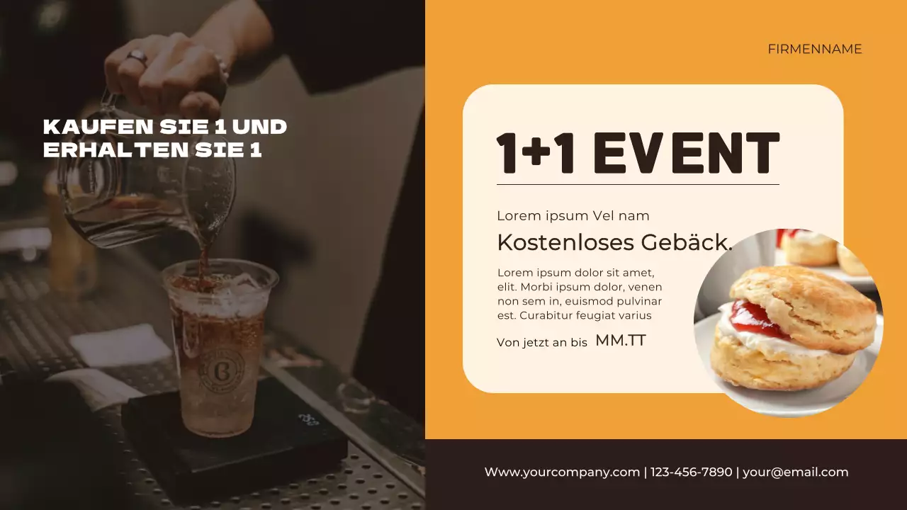 Orange und Braun Einfaches Geschäft Digitales Schild Werbung Promotion