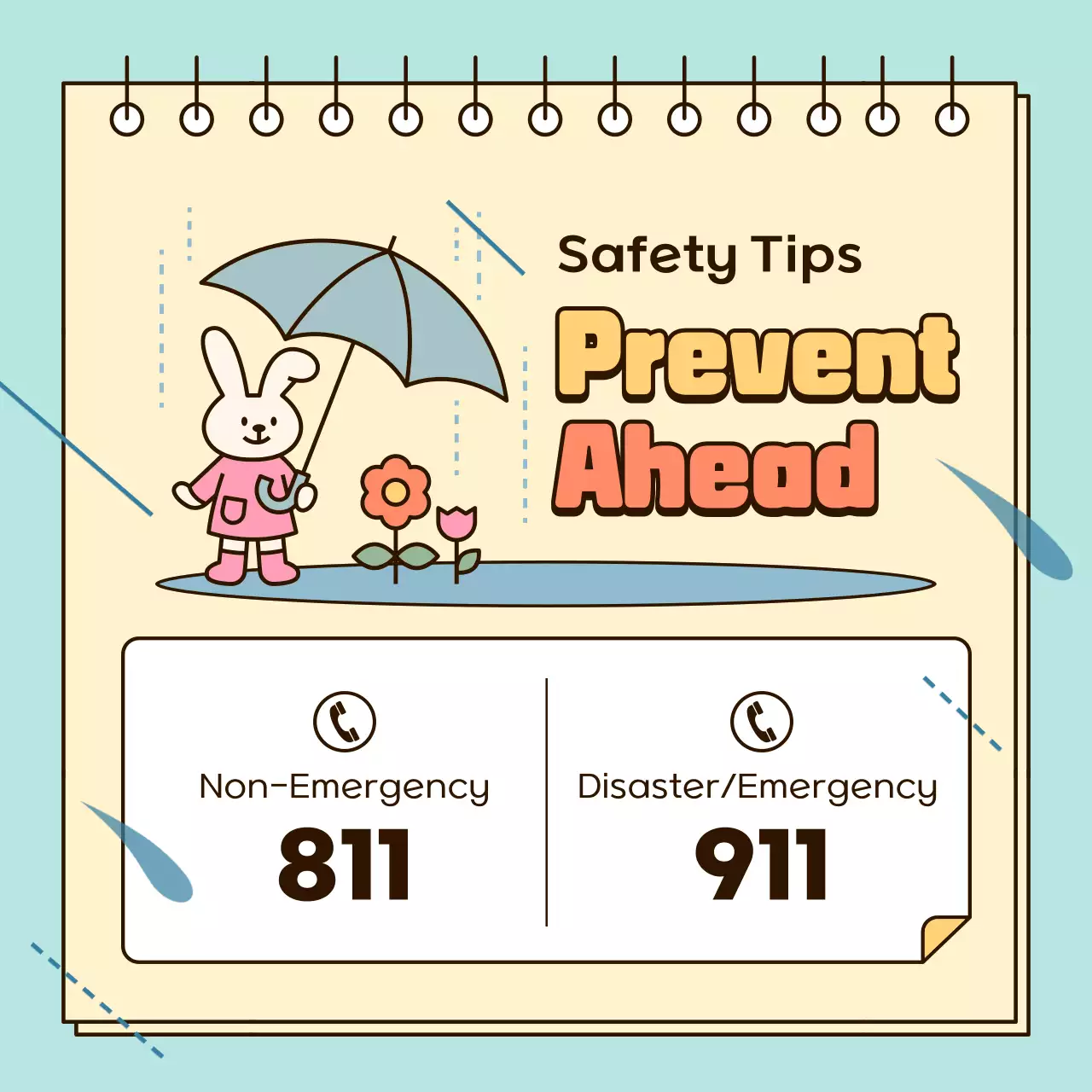 Beige Cartoon Safety Guide Instagram Carousel