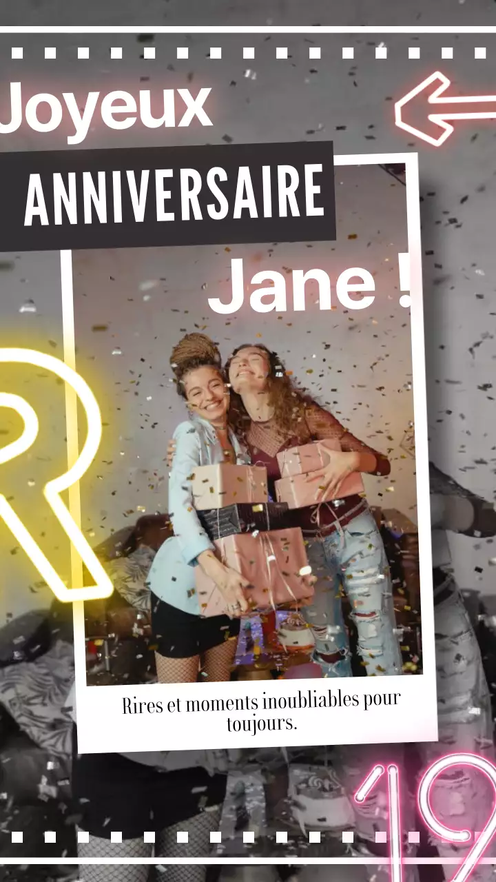 Rose Modern Trend Birthday Greeting For Friend (message d'anniversaire pour un ami)