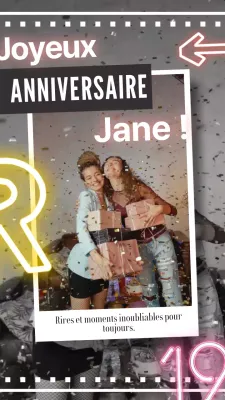 Rose Modern Trend Birthday Greeting For Friend (message d'anniversaire pour un ami)