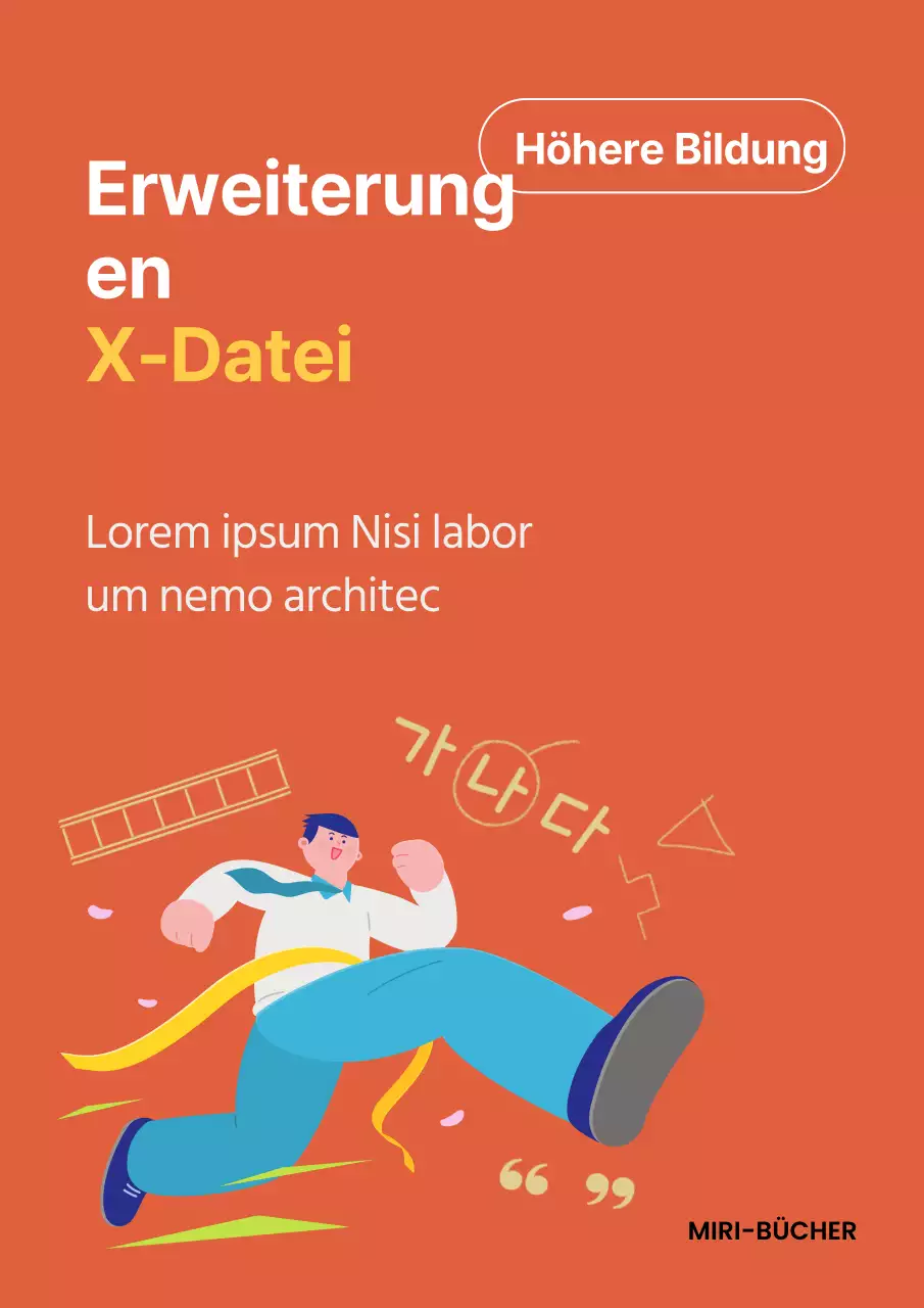 Ein einfacher orange-gelber Einband für ein Schulheft