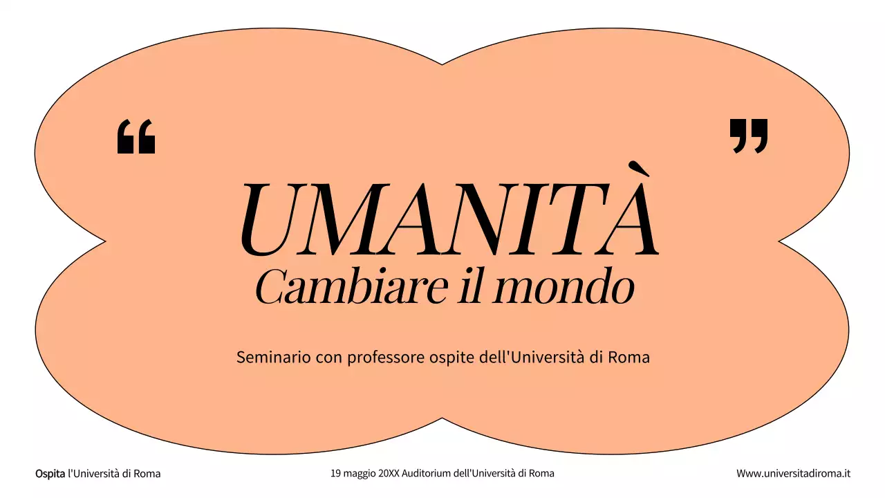 Risorse didattiche umanistiche di base in arancione e bianco