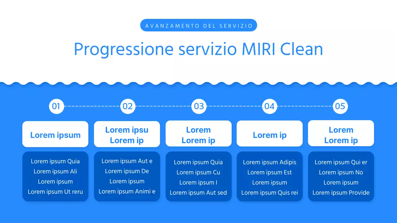 Un semplice prospetto dell'impresa di pulizie per traslochi in bianco e blu