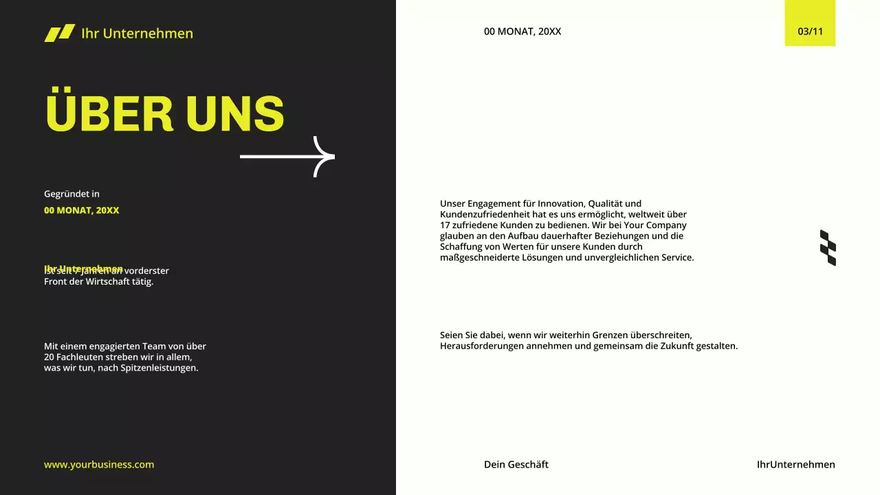 Gelb Schwarz Minimal Modern Business Firmenprofil für Firmenvorstellung
