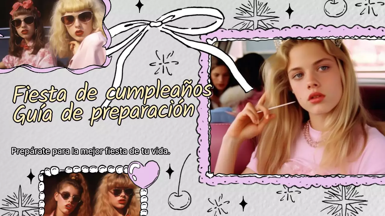 Promoción de cumpleaños de moda en rosa y gris