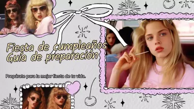 Promoción de cumpleaños de moda en rosa y gris