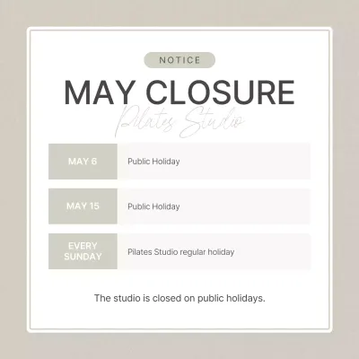Beige Minimal Closure Notice Social Media Post