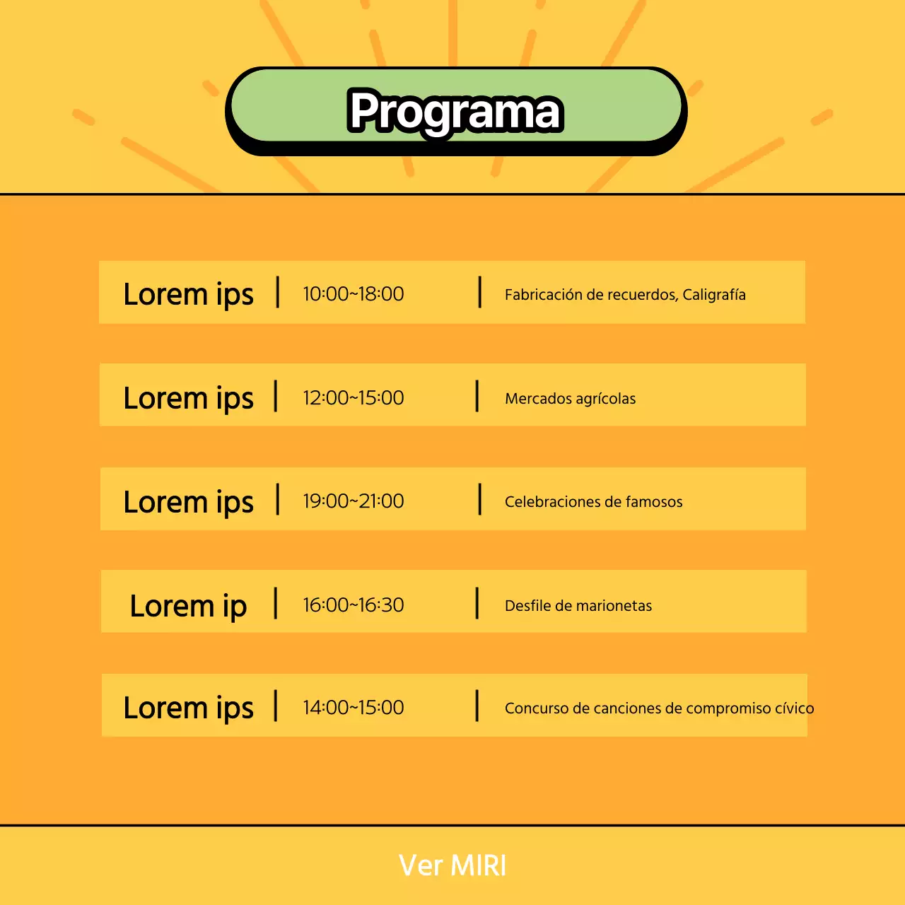 Promover las fiestas naranjas y amarillas