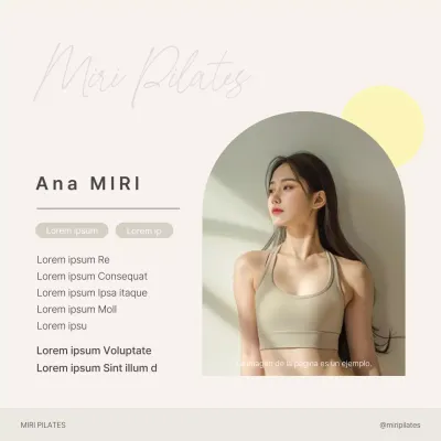 Moderno instructor de Pilates en beige y amarillo para promocionar su perfil