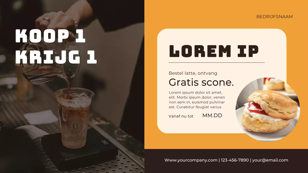 Oranje en Bruin Eenvoudig Winkel Digitaal Teken Reclame Promotie