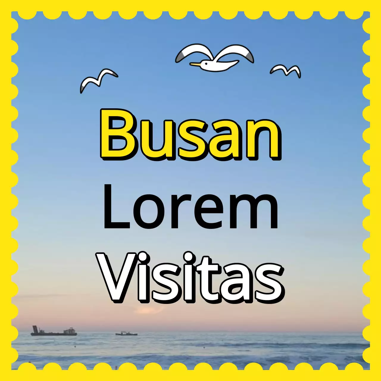 Promoción de un viaje retro por Busan en amarillo