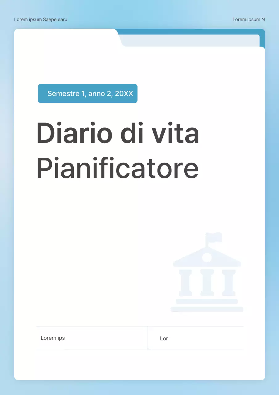 Una semplice idea di cartella in azzurro e bianco per un diario scolastico
