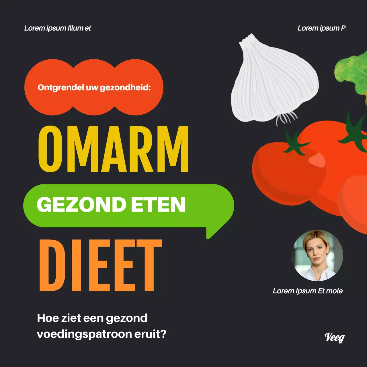 Oranje Groen Geometrisch Popart Gezond Eten En Dieet