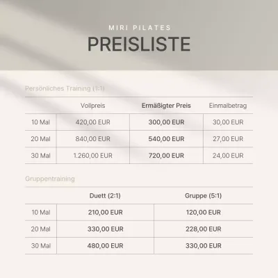 Förderung des Verkaufs von modernem Pilates in Beige und Elfenbein