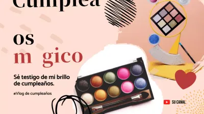 Pink Modern Trendy Warm Birthday Makeover Magic