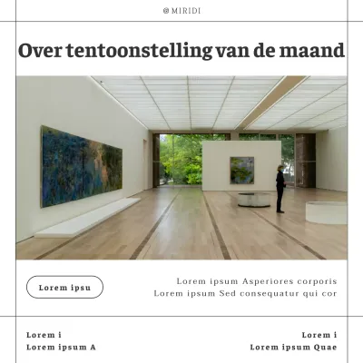 Promoot een zwart-wit solotentoonstelling in een trendy kunstgalerie