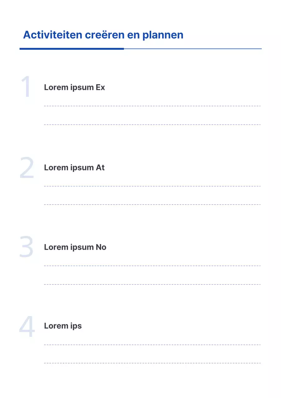 Een eenvoudige blauw-witte dagboekplanner