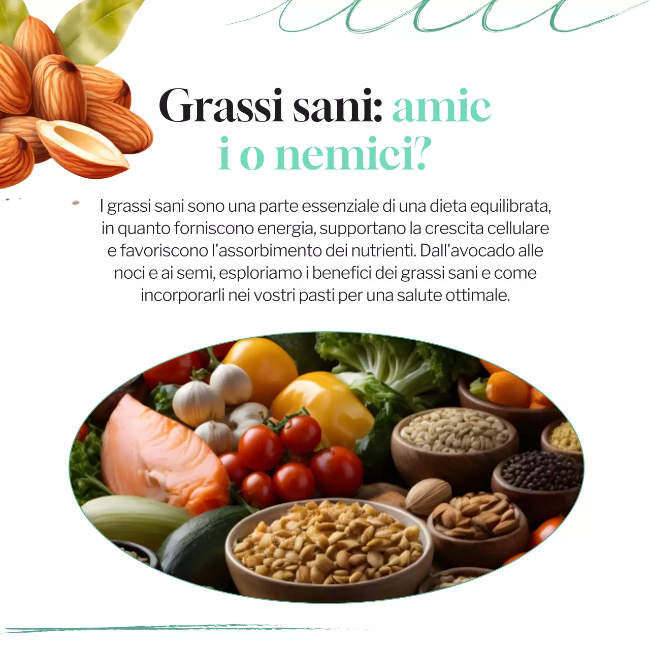 Panoramica degli alimenti e delle diete salutari di Mint Blue Tropical