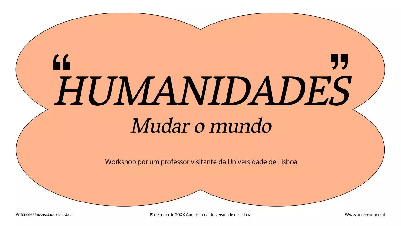 Recursos didácticos básicos de humanidades em laranja e branco