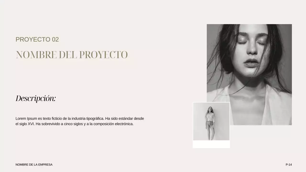 Marfil Caqui Negro Moderno Elegante Presentación de la empresa