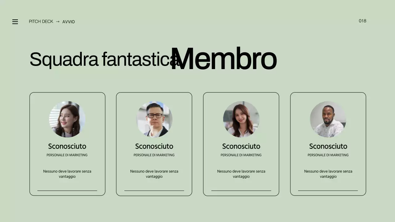 Proposta di lancio di un'impresa in grassetto arancione