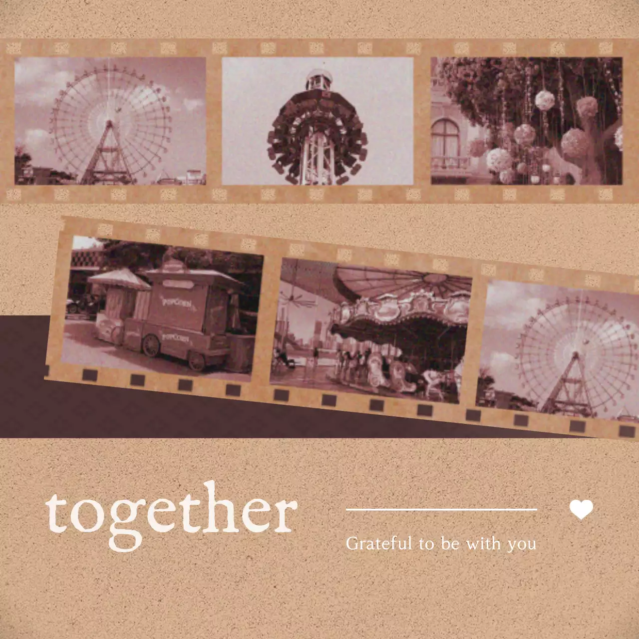 베이지 빈티지 오락 초대장 소셜 미디어 게시물