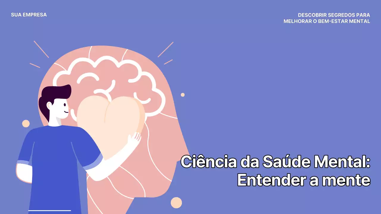 Promoção de vlogs ilustrados simples em azul e branco sobre saúde mental