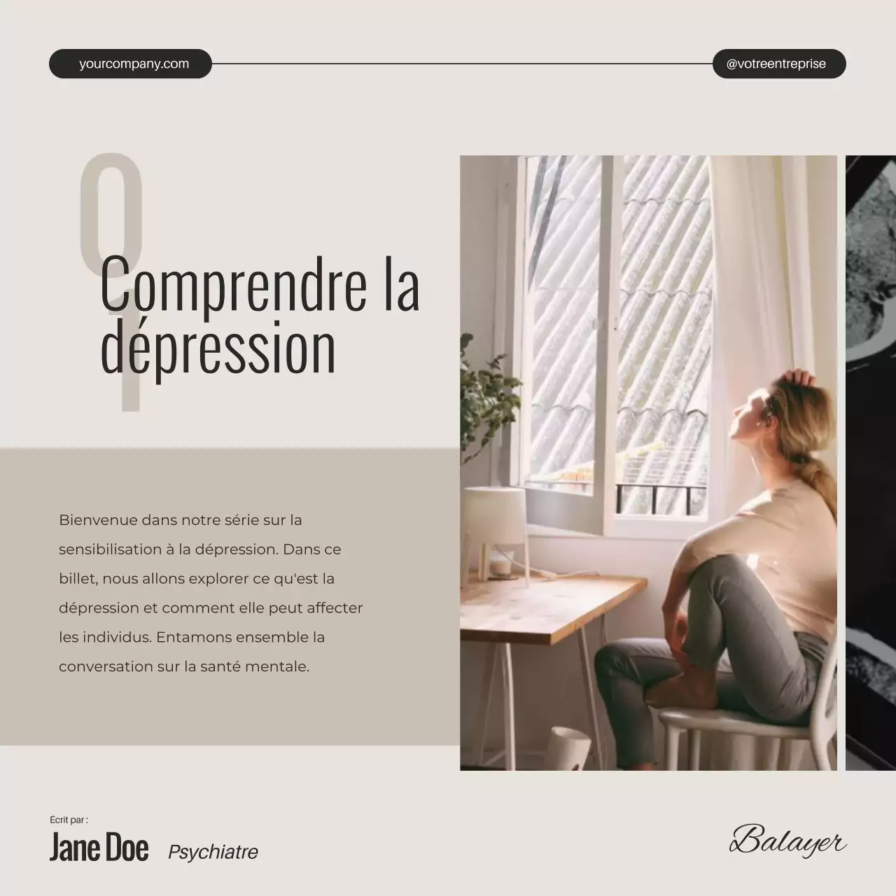 Campagne Ivory Black and White Minimal Mental Health Depression Unveiled (en anglais)