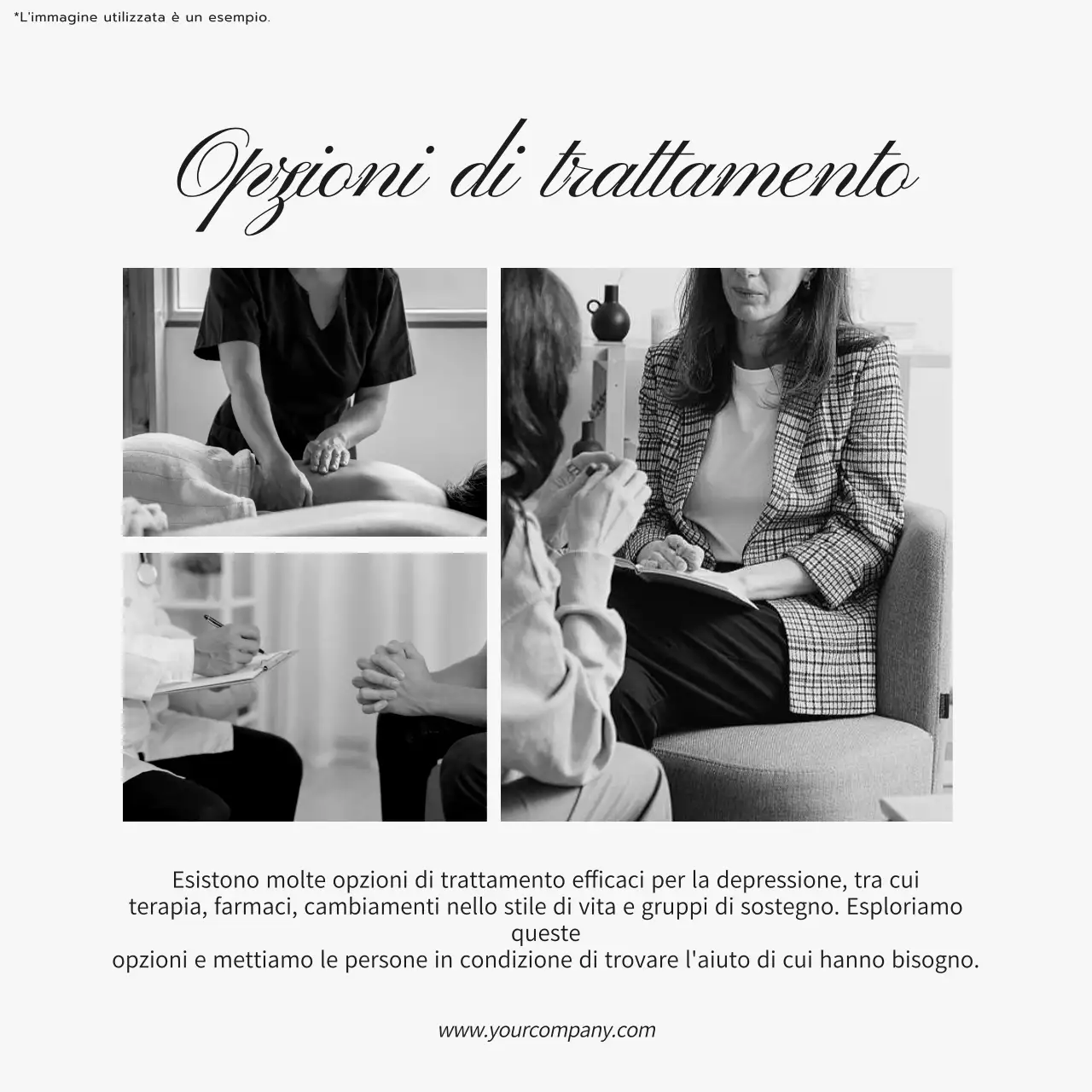 Promozione del blog sulla cura mentale in bianco e nero di tendenza