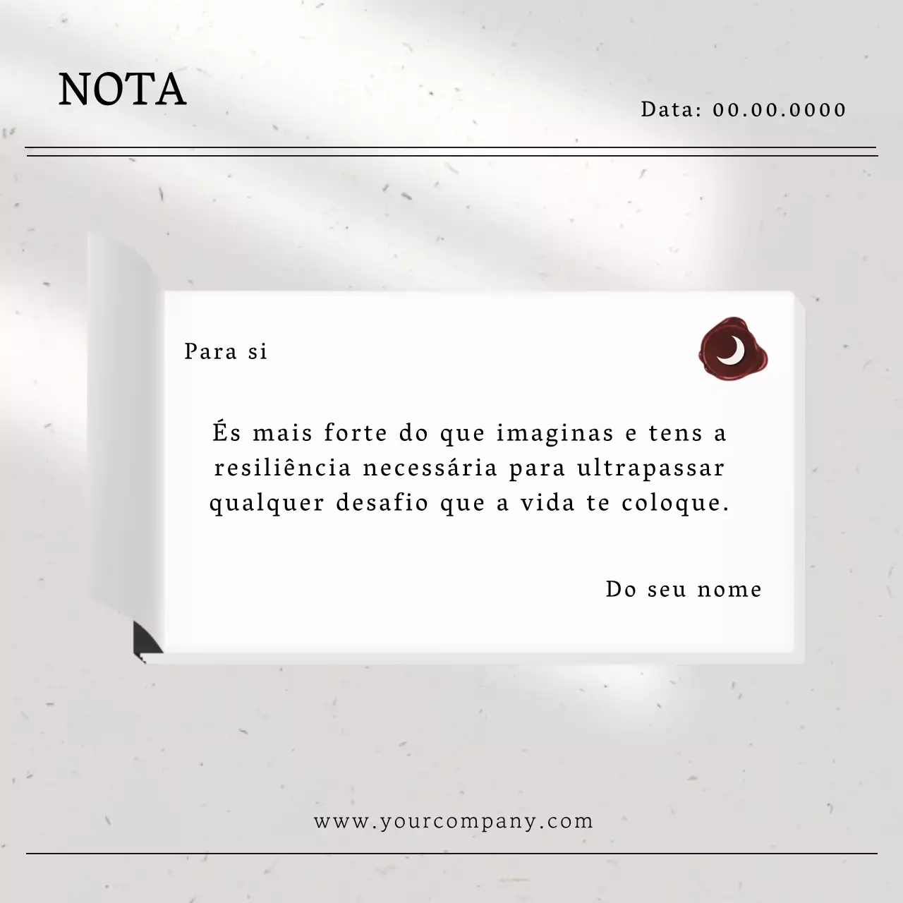 Memorando de citação clássico simples a preto e branco