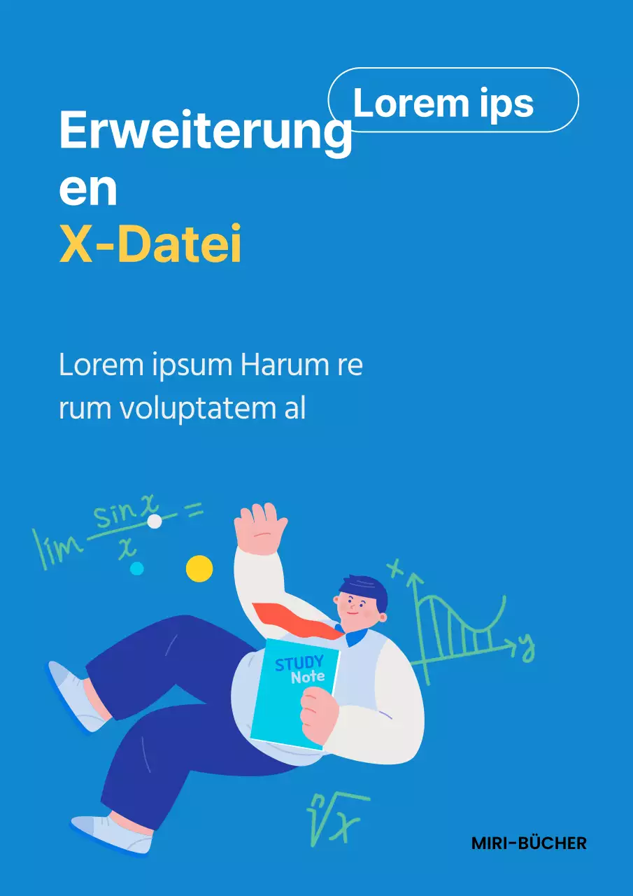 Ein einfacher blauer und gelber Schulheftumschlag