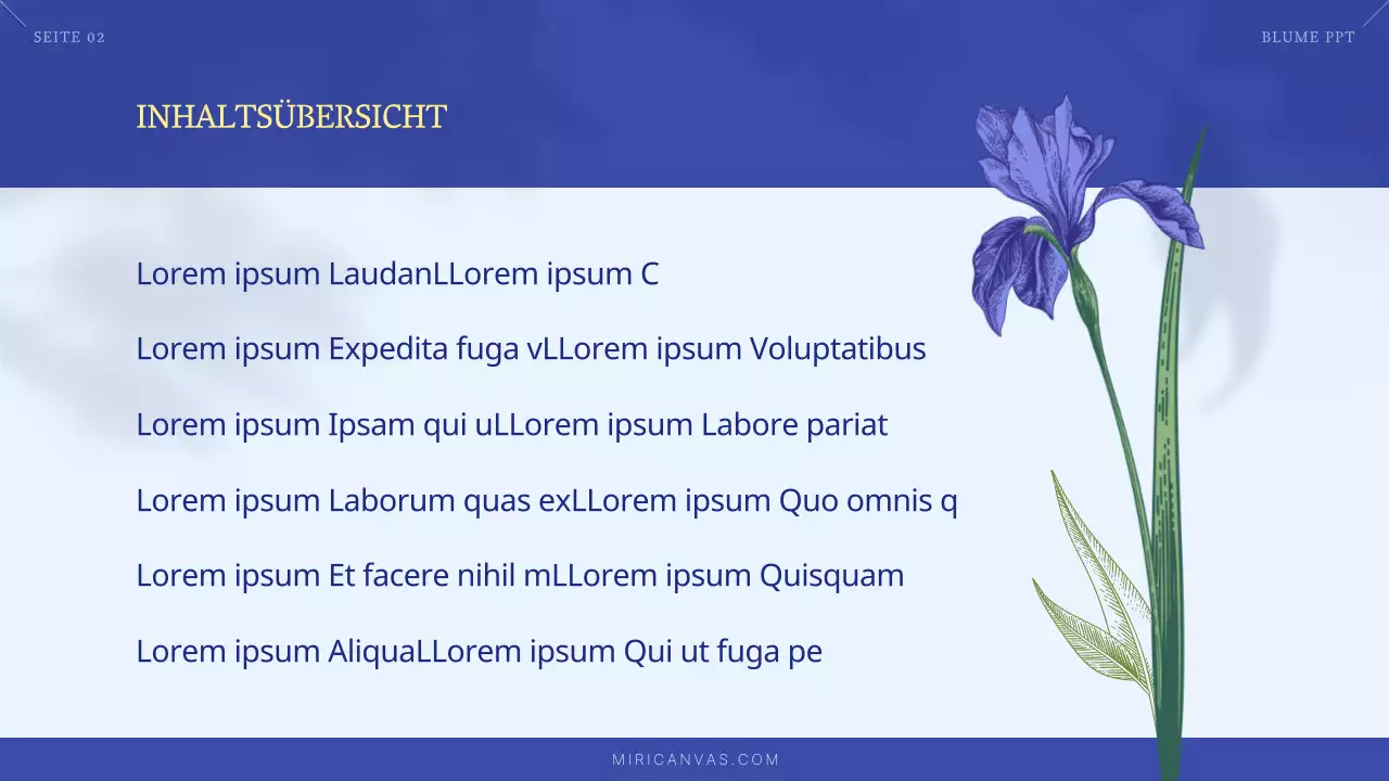 Luxuriöse Sommerblumen in Blau und Hellblau Brief der Kleinunternehmermarke