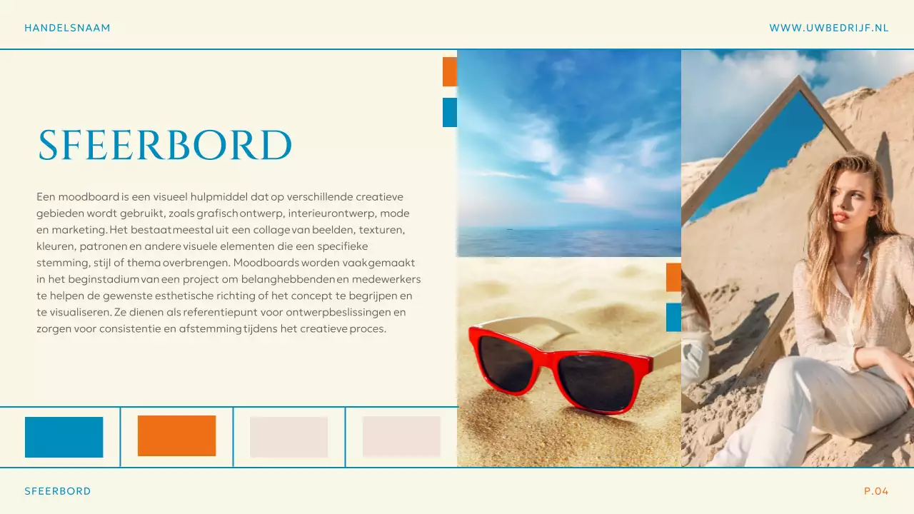 Blauw Oranje Eenvoudig Modern Merkstrategieplan