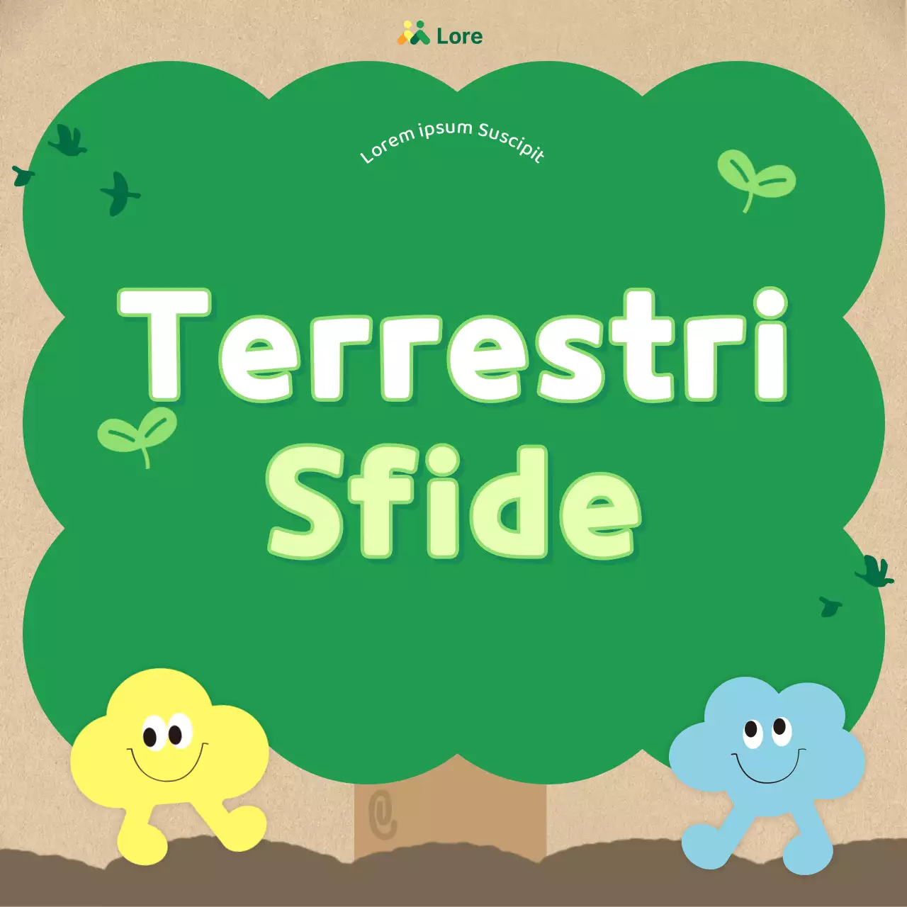 Promuovere una simpatica campagna per la Giornata della Terra in beige e verde