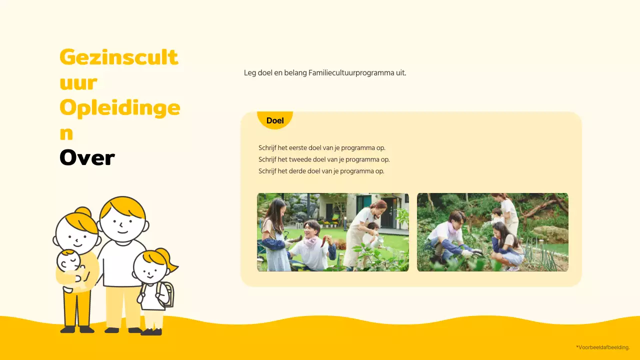 Eenvoudige gele en zwarte familiecultuur programmaplanner