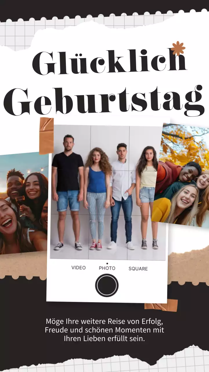 Schwarz und Weiß Modern Geburtstag Gruß Vorlage für Freund