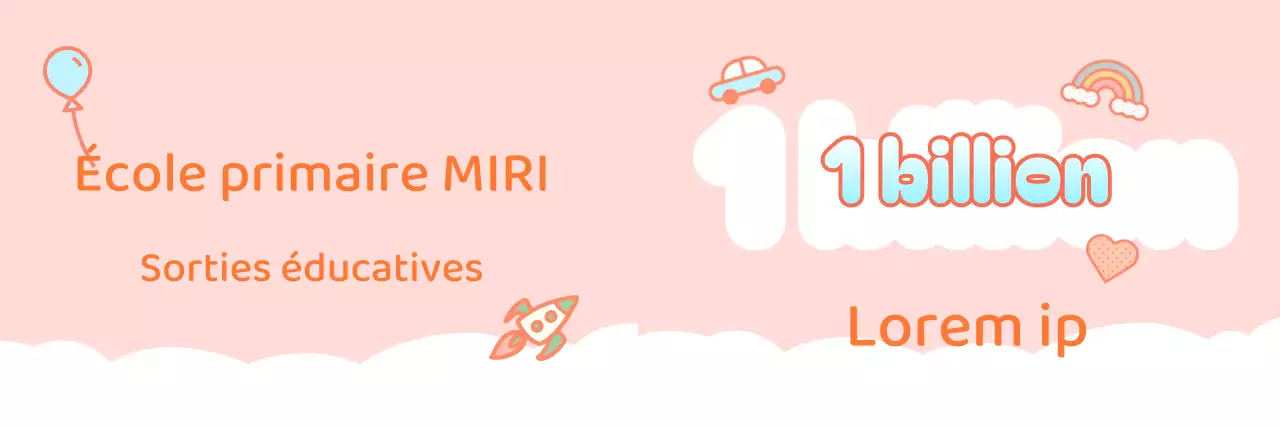 Annonces de groupe pour les sorties scolaires de l'école élémentaire en rose et blanc