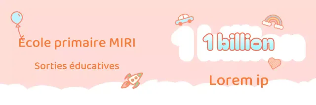 Annonces de groupe pour les sorties scolaires de l'école élémentaire en rose et blanc