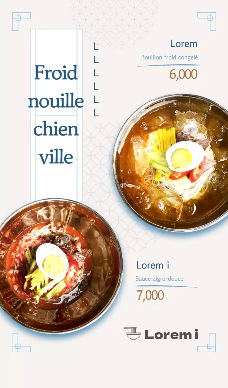 Information sur le menu d'été Stand POP A