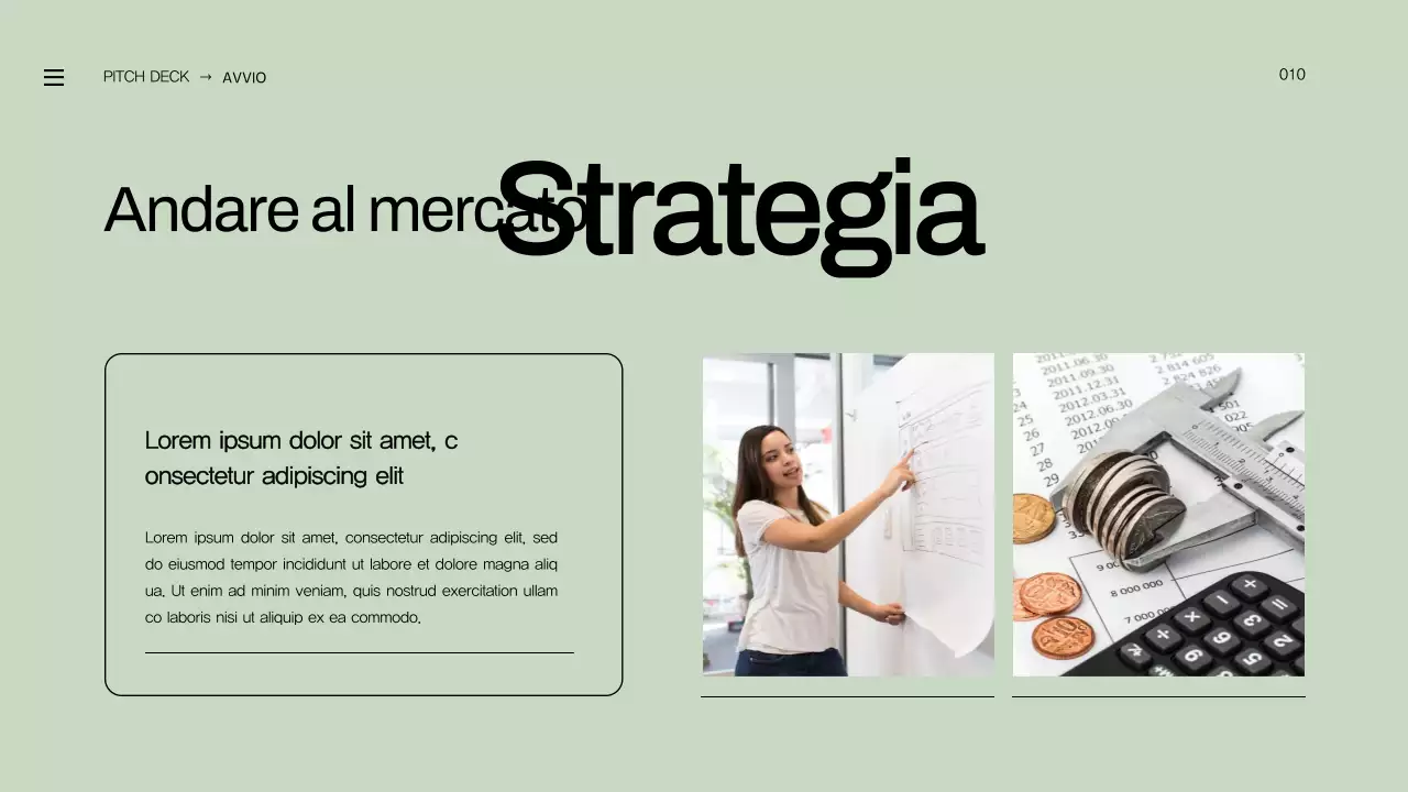 Proposta di lancio di un'impresa in grassetto arancione