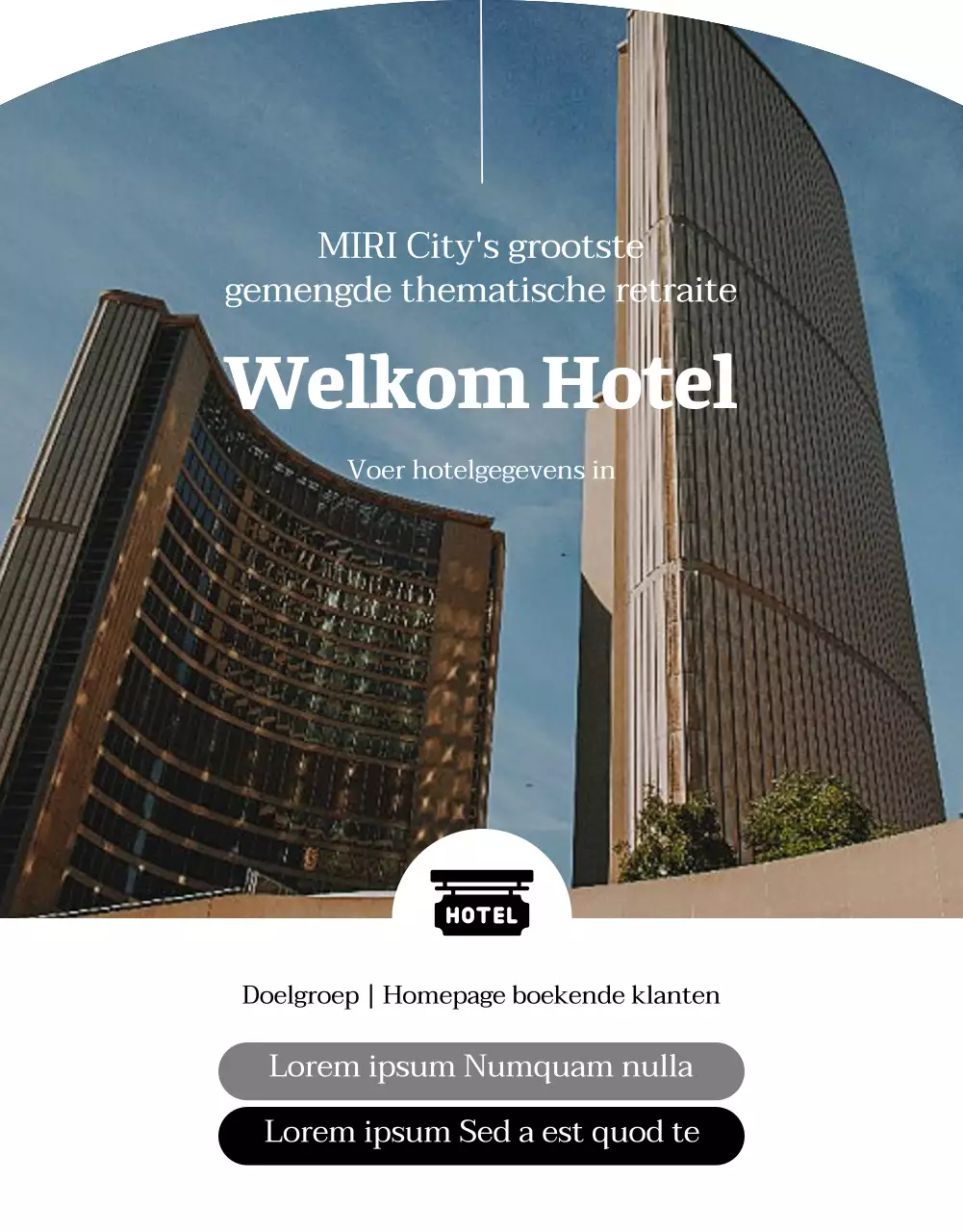 Eenvoudige zomerpromotie voor hotels in zwart-wit