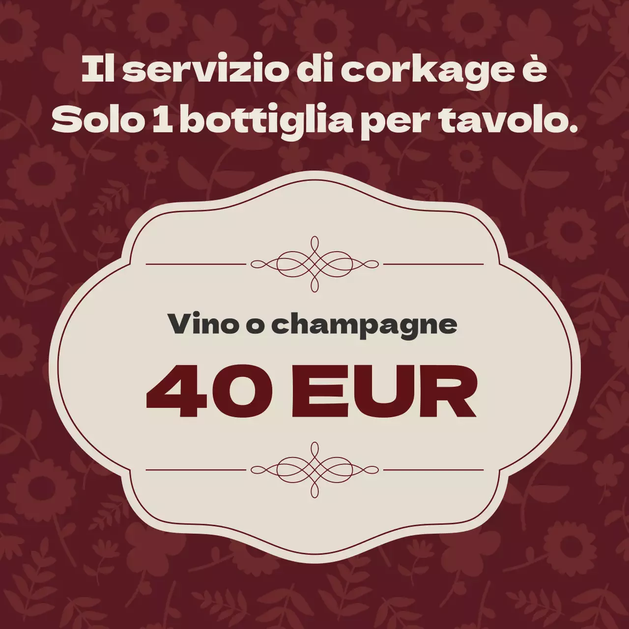 Annuncio di servizio calligrafico vintage di colore rosso