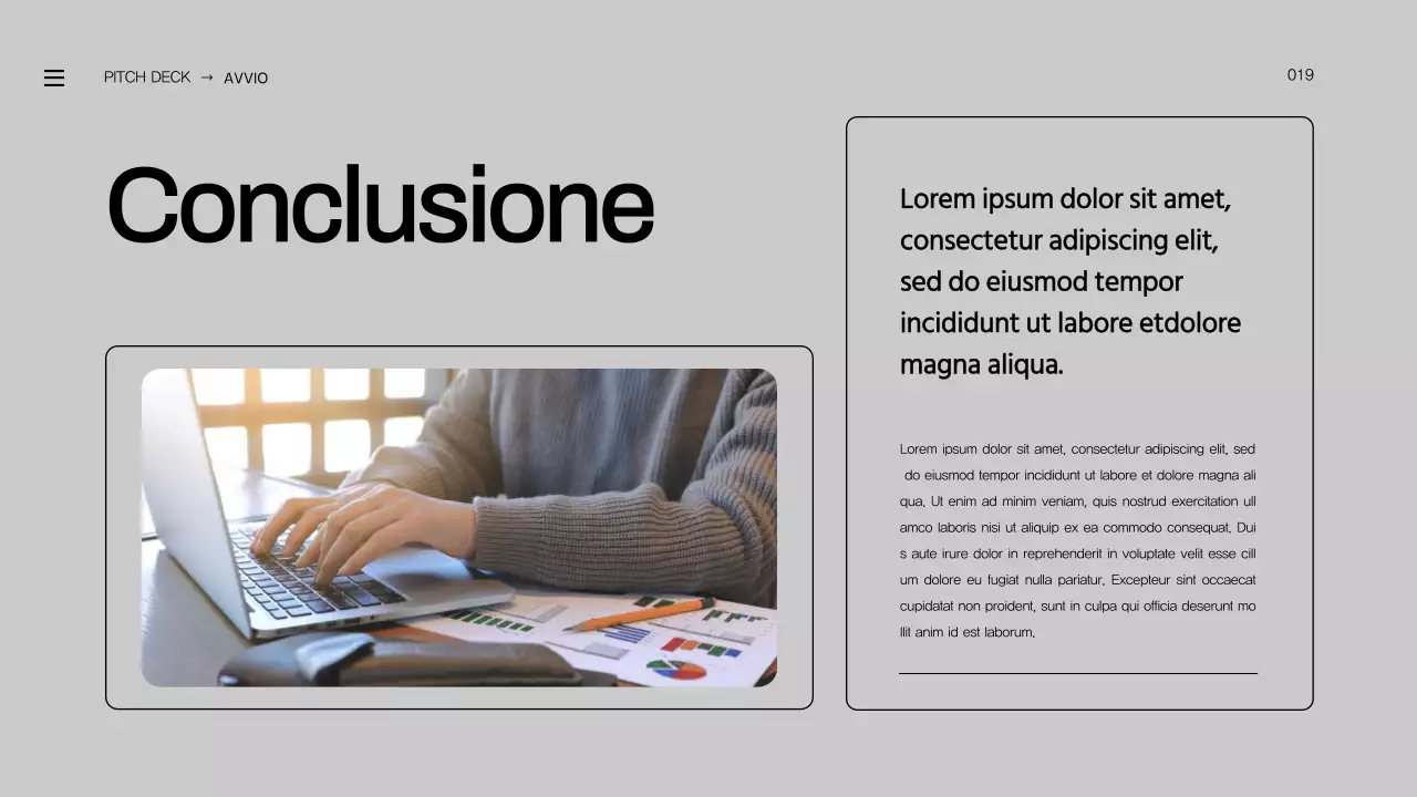 Proposta di lancio di un'impresa in grassetto arancione