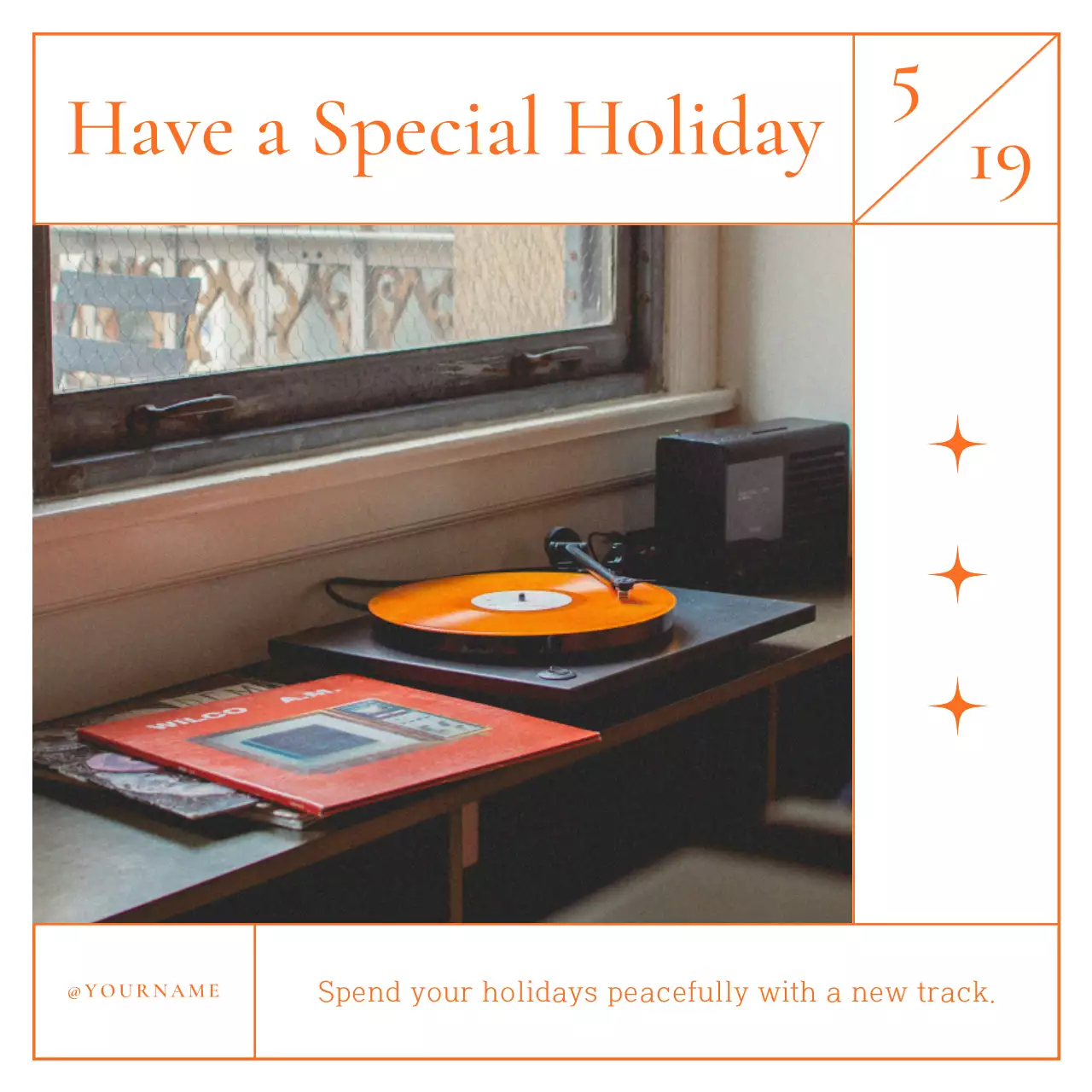 Orange Vintage Holiday Invitation Social Media Post